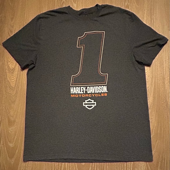 Harley-Davidson Other - Harley-Davidson Men's Dark Gray Tee with Orange Accents